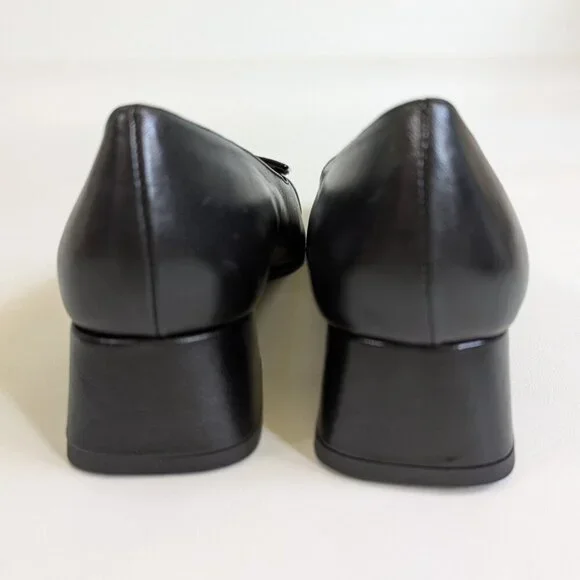 Cristina Millotti Women's Black Leather Square Toed Shoes Size 38.5/US 8